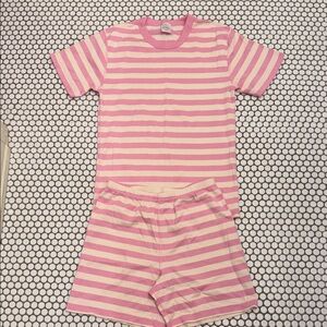 Hanna Andersson Adult Pink & Cream Striped Short Pajama Set
NWoT